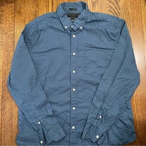 Banana Republic Blue Untucked Fit Organic Cotton Button Down Size XL